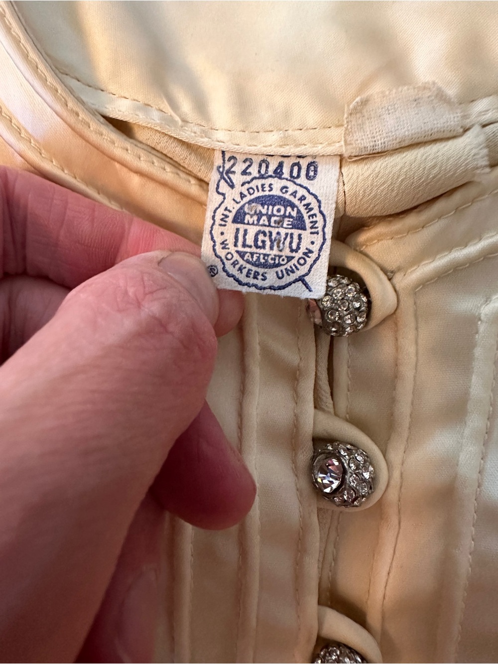Vintage 60s union made pale yellow cream swing halter dress with Button Placket - Picture 8 of 8